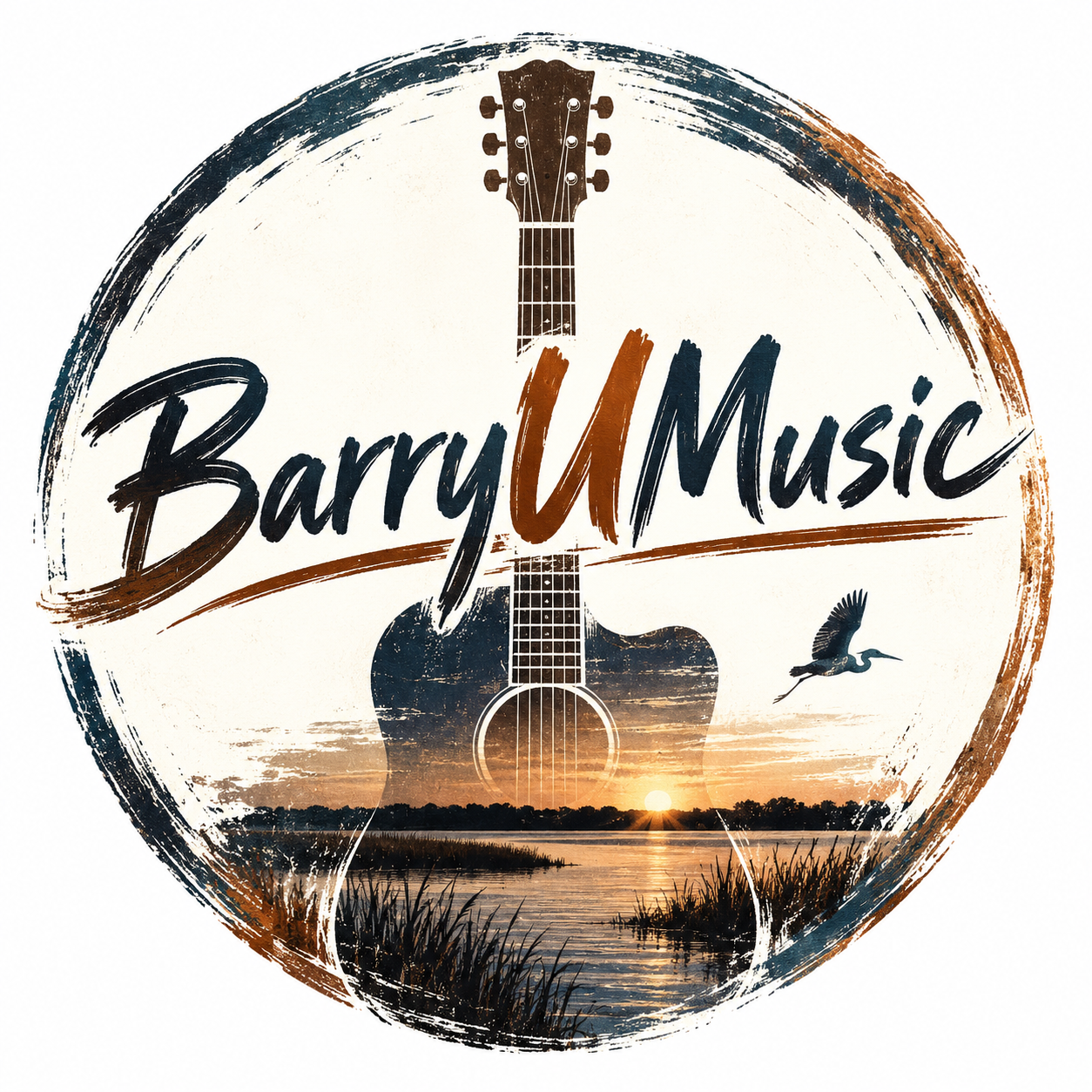 Barry U acoustic guitar sunset